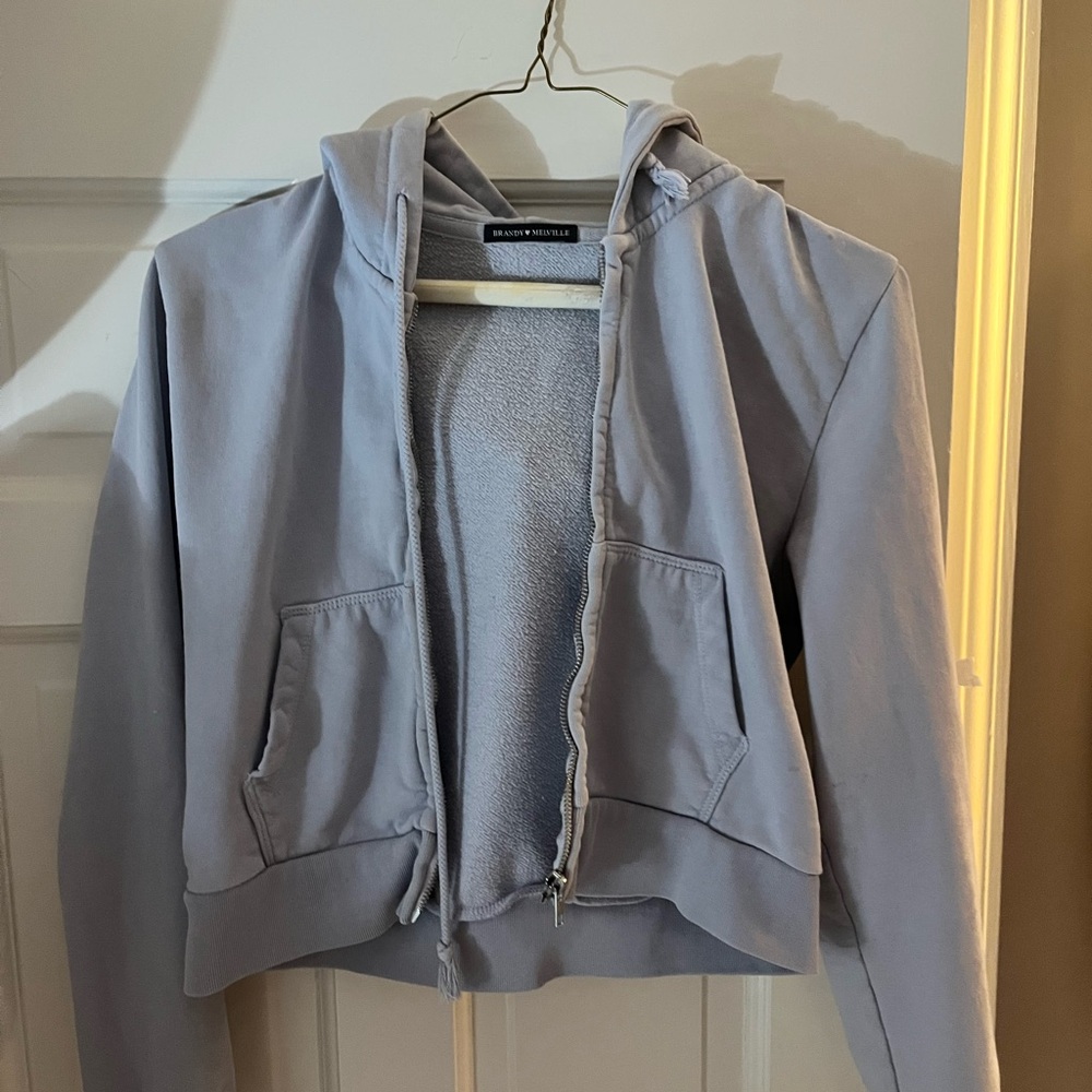 Vintage Brandy Melville Cropped Zip Up